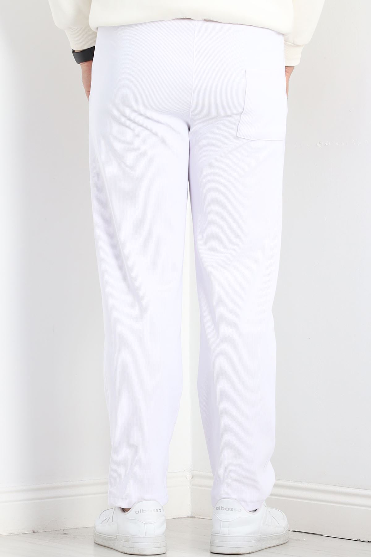 Örme Kumaş Pantolon Beyaz - 30008.1874.