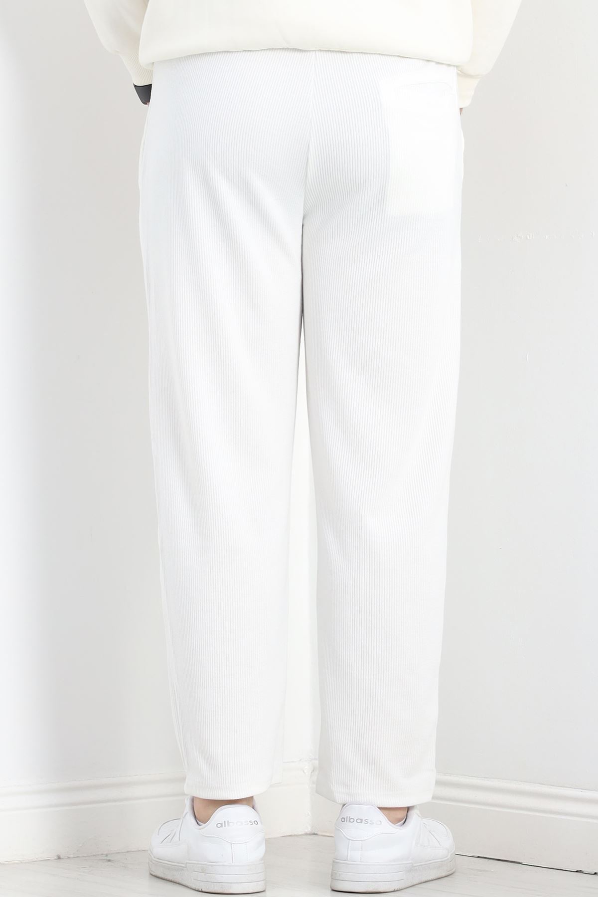 Örme Kumaş Pantolon Krem - 30008.1874.