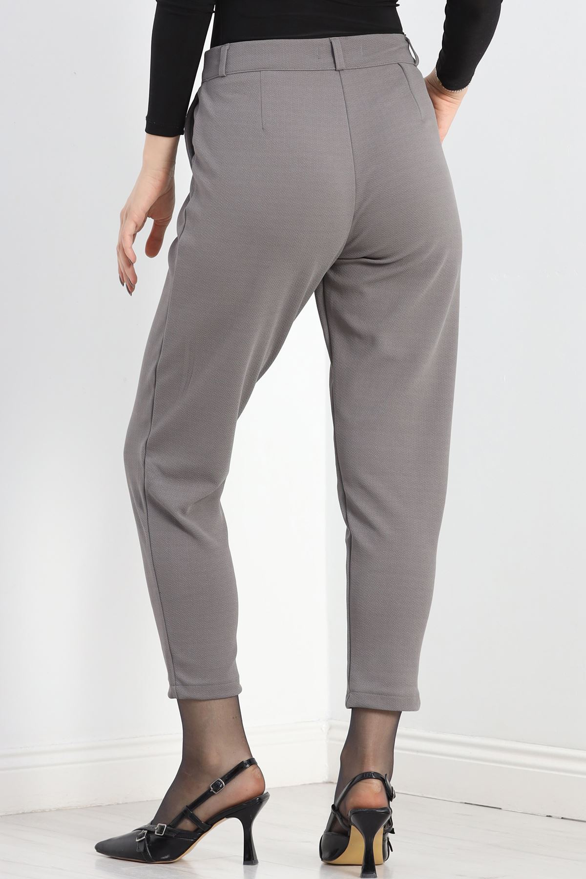 Dar Kesim Krep Pantolon Gri - 50050.1865.