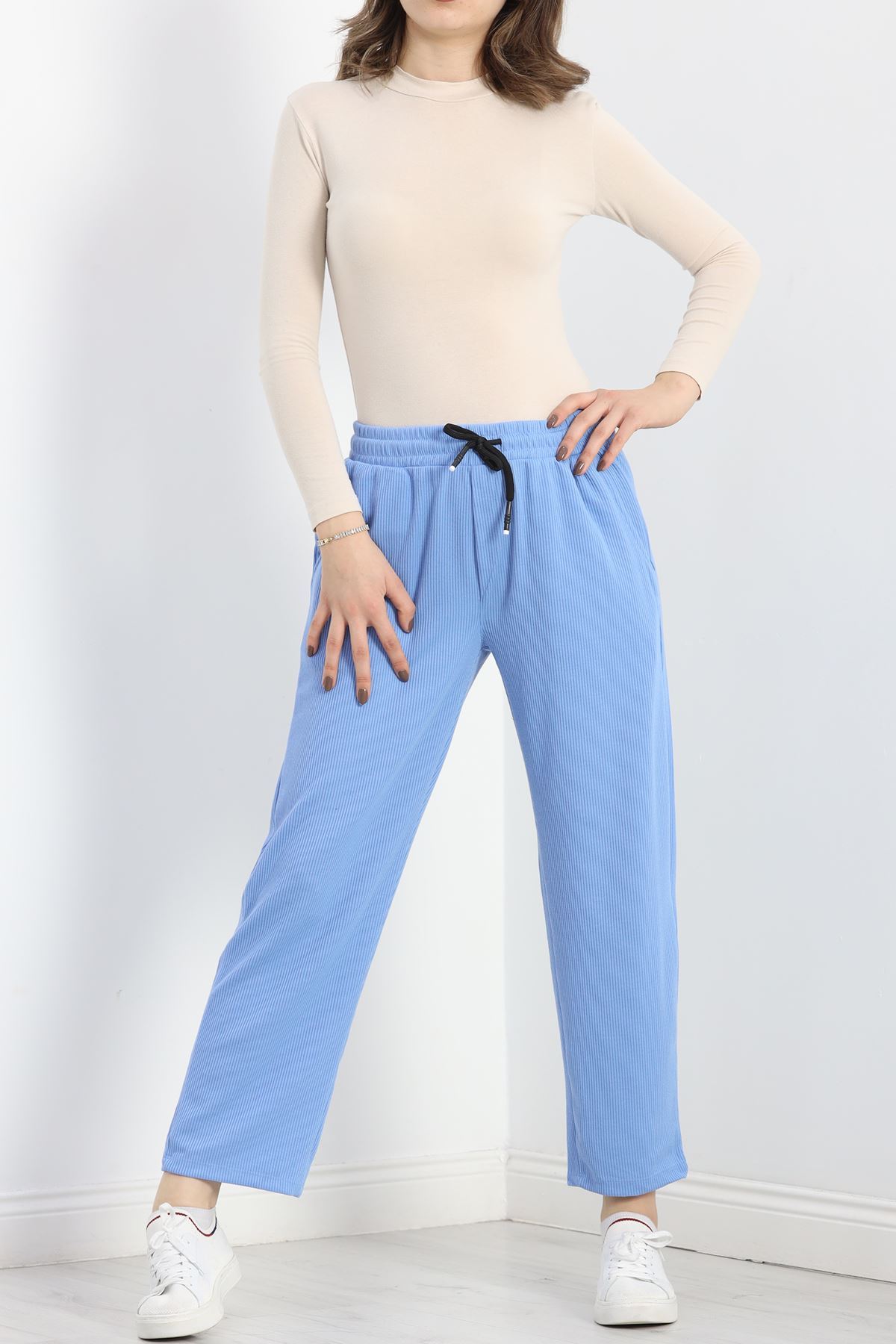Örme Kumaş Pantolon Mavi - 30008.1874.