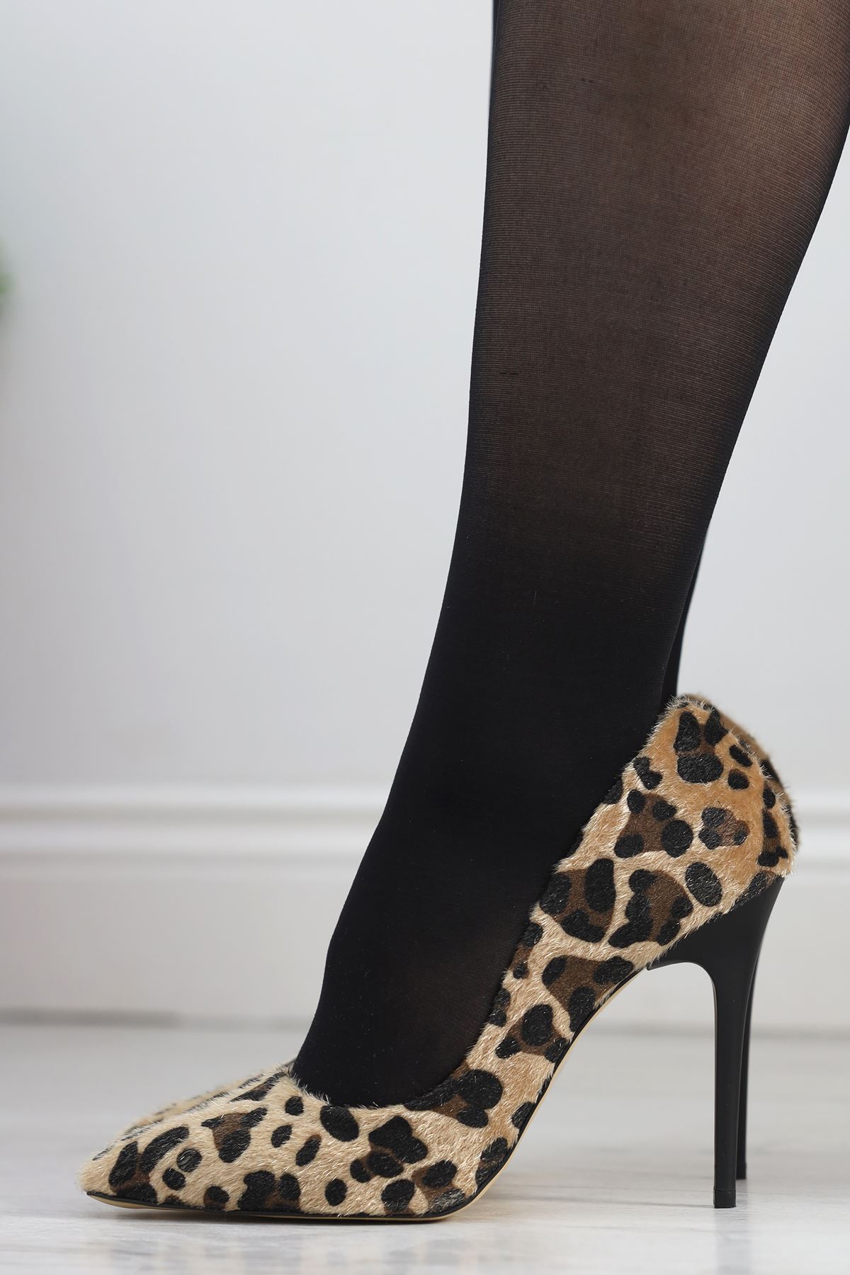 10 Cm Topuklu Stiletto Leopar - 20559.264.