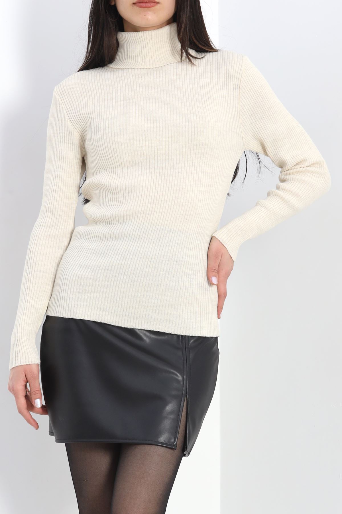 Balıkçı Yaka Fitilli Body Krem - 19468.1766.