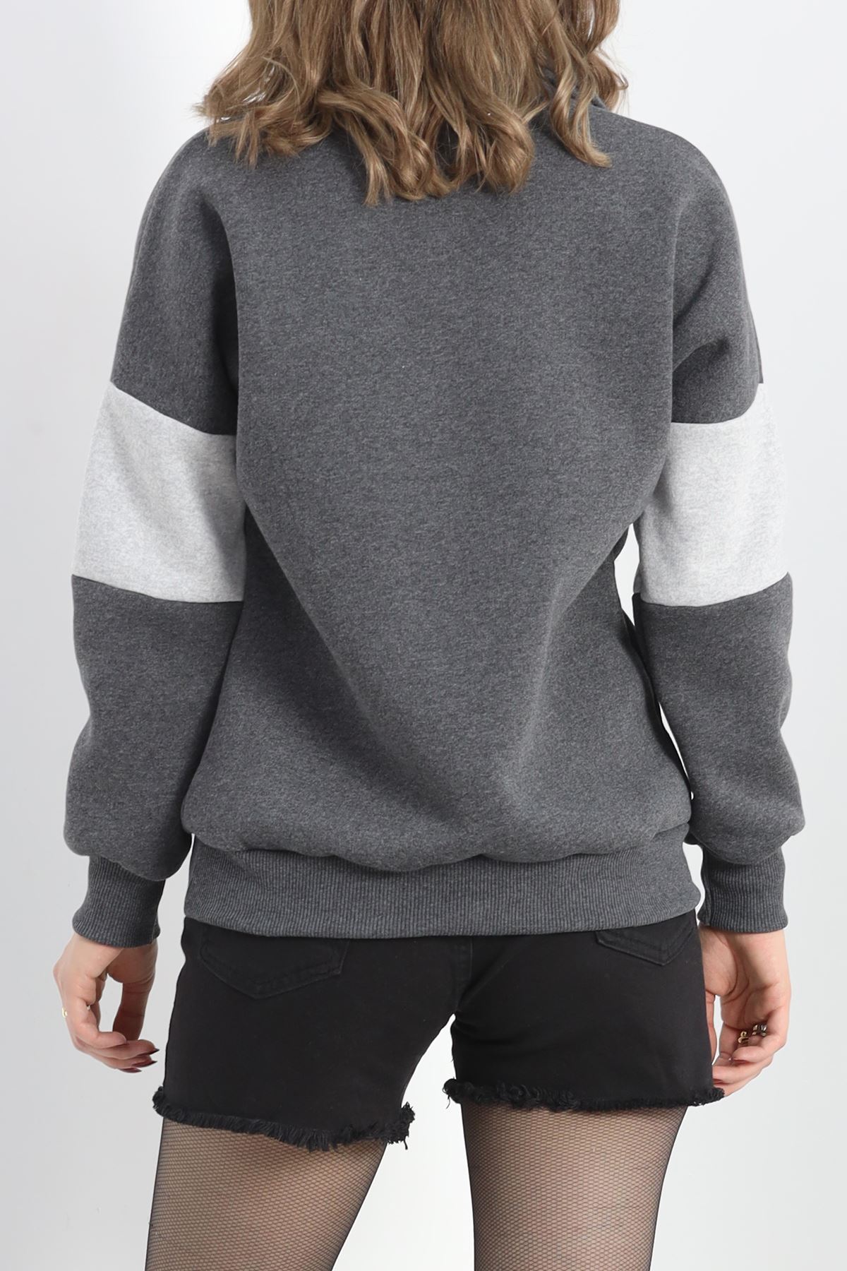 3 İplik Nakışlı Sweat Fümegri - 40027.1857.