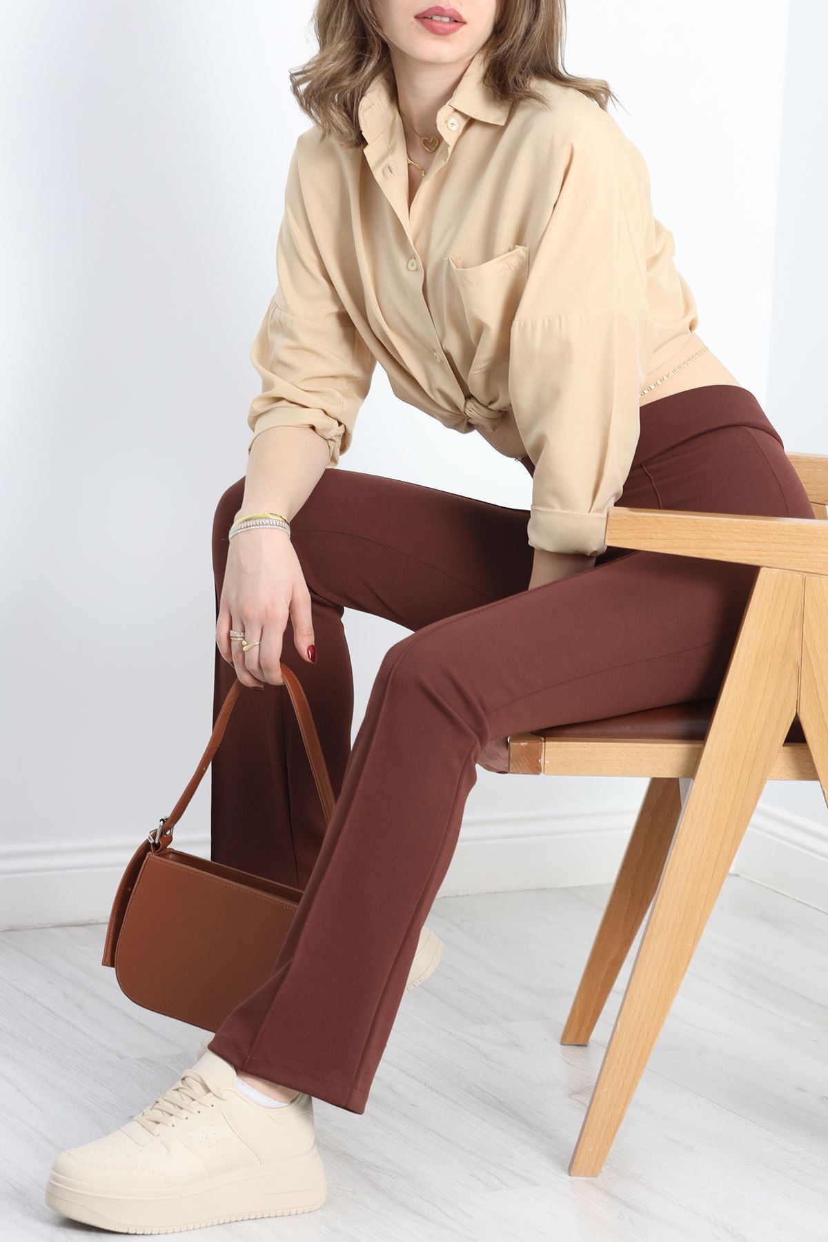 Çımalı Zra Krep Pantolon Kahve - 30068.1884.