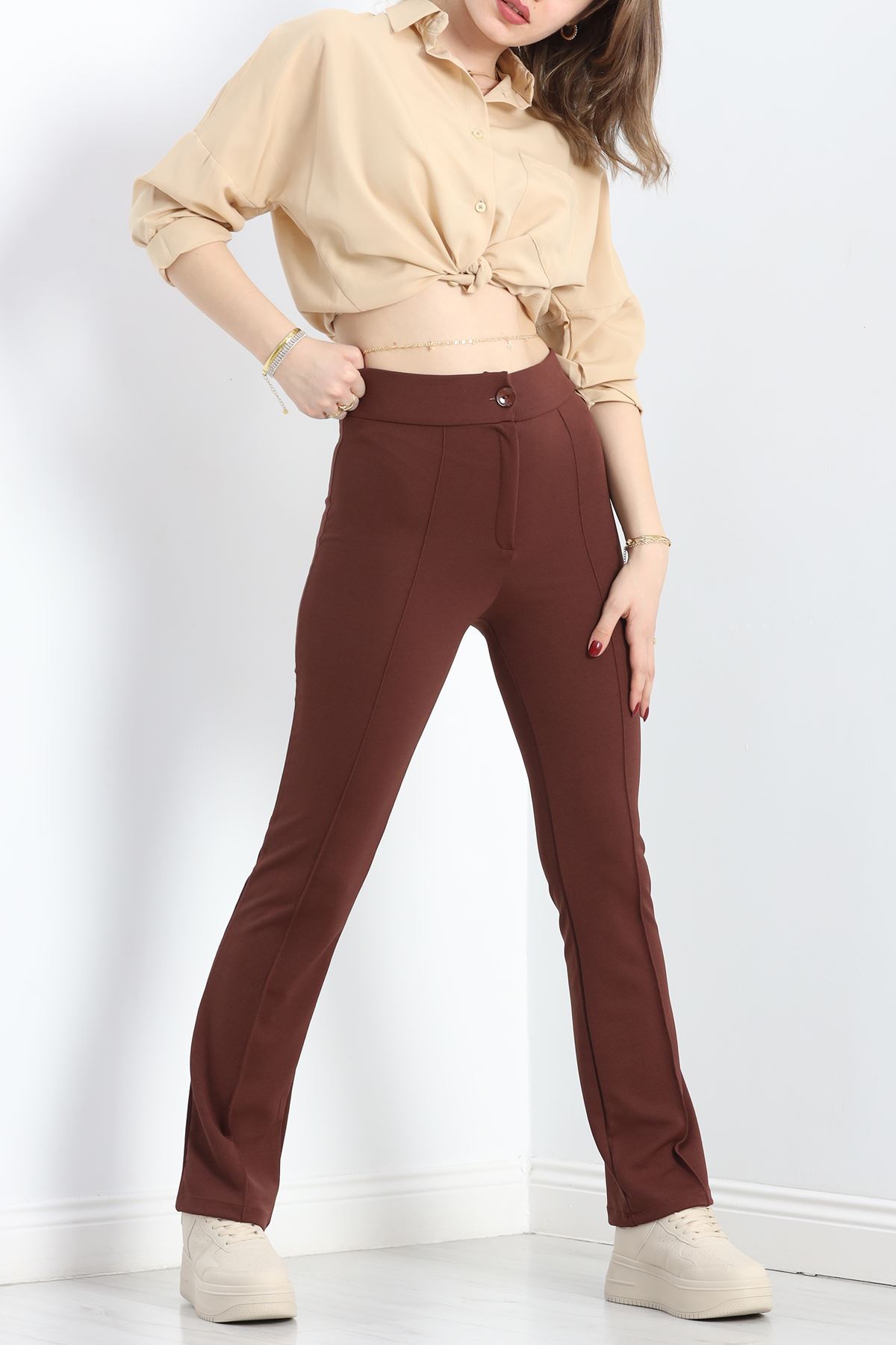 Çımalı Zra Krep Pantolon Kahve - 30068.1884.