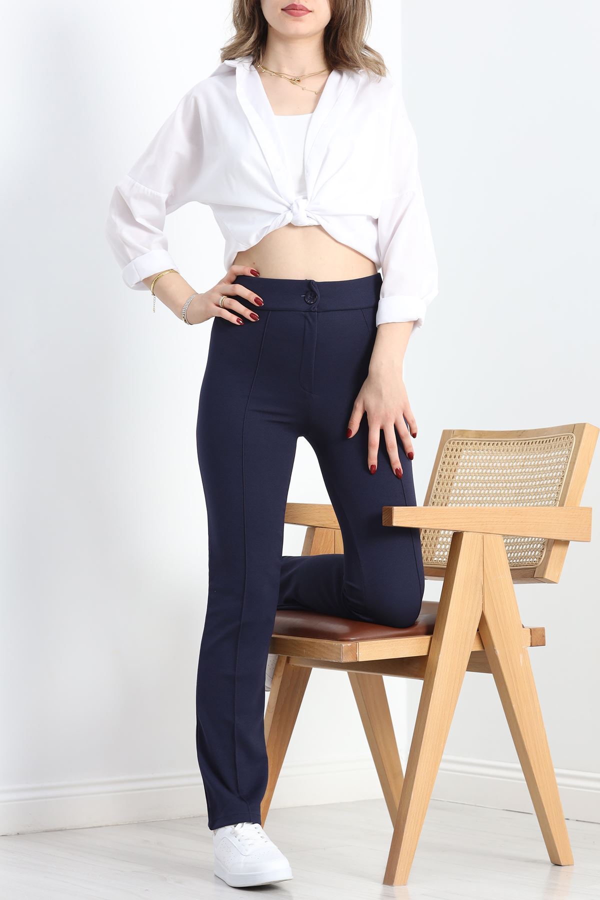 Çımalı Zra Krep Pantolon Lacivert - 30068.1884.