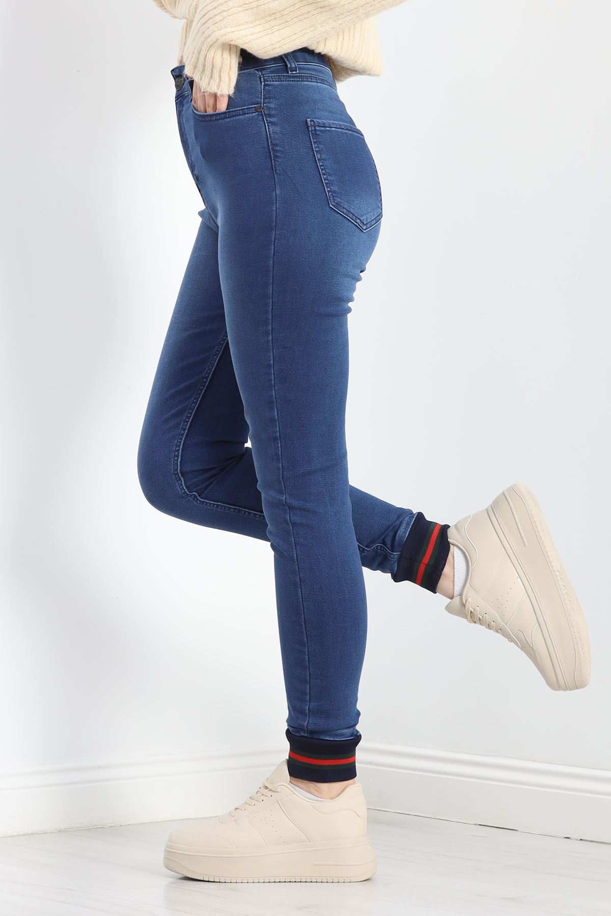 Paça Lastikli Kot Pantolon Mavi - 19569.1831.