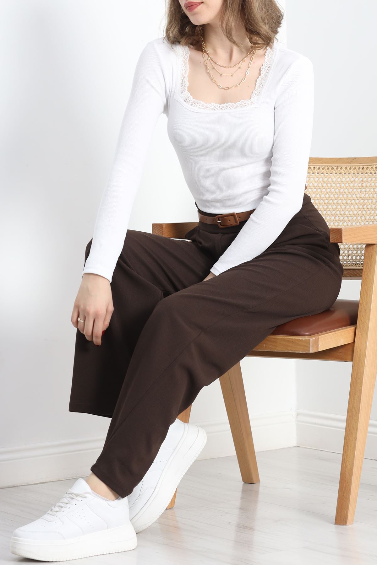 Kare Yaka Dantelli Body Beyaz - 40096.599.