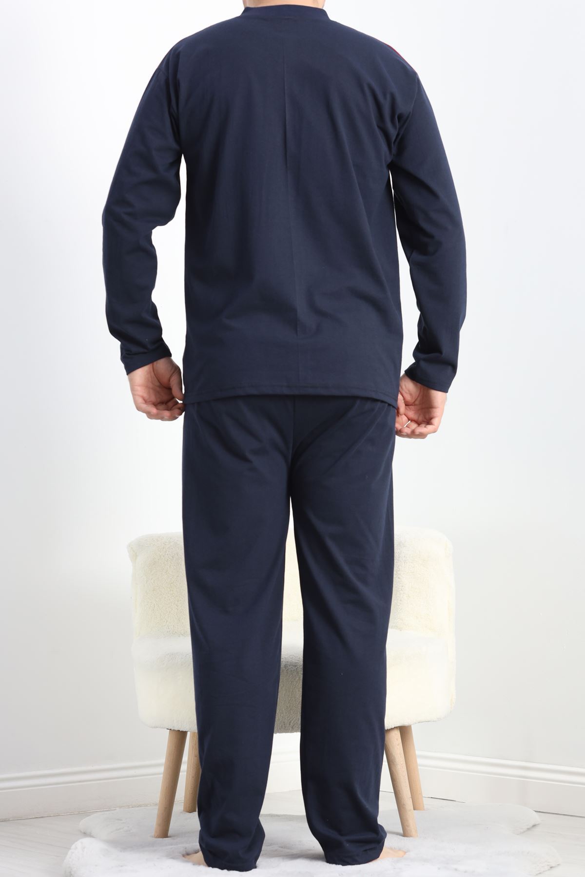 V Yaka Erkek Pijama Takımı Lacivert - 40069.1838.
