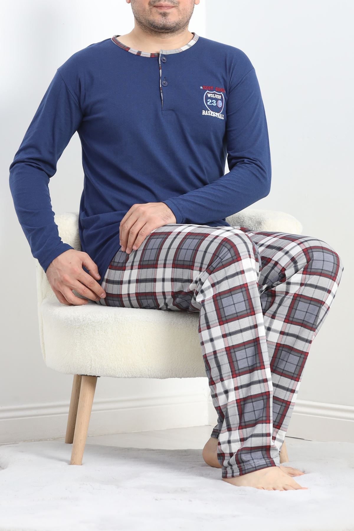 Sportif Erkek Pijama Takımı Lacivert - 40067.1838.