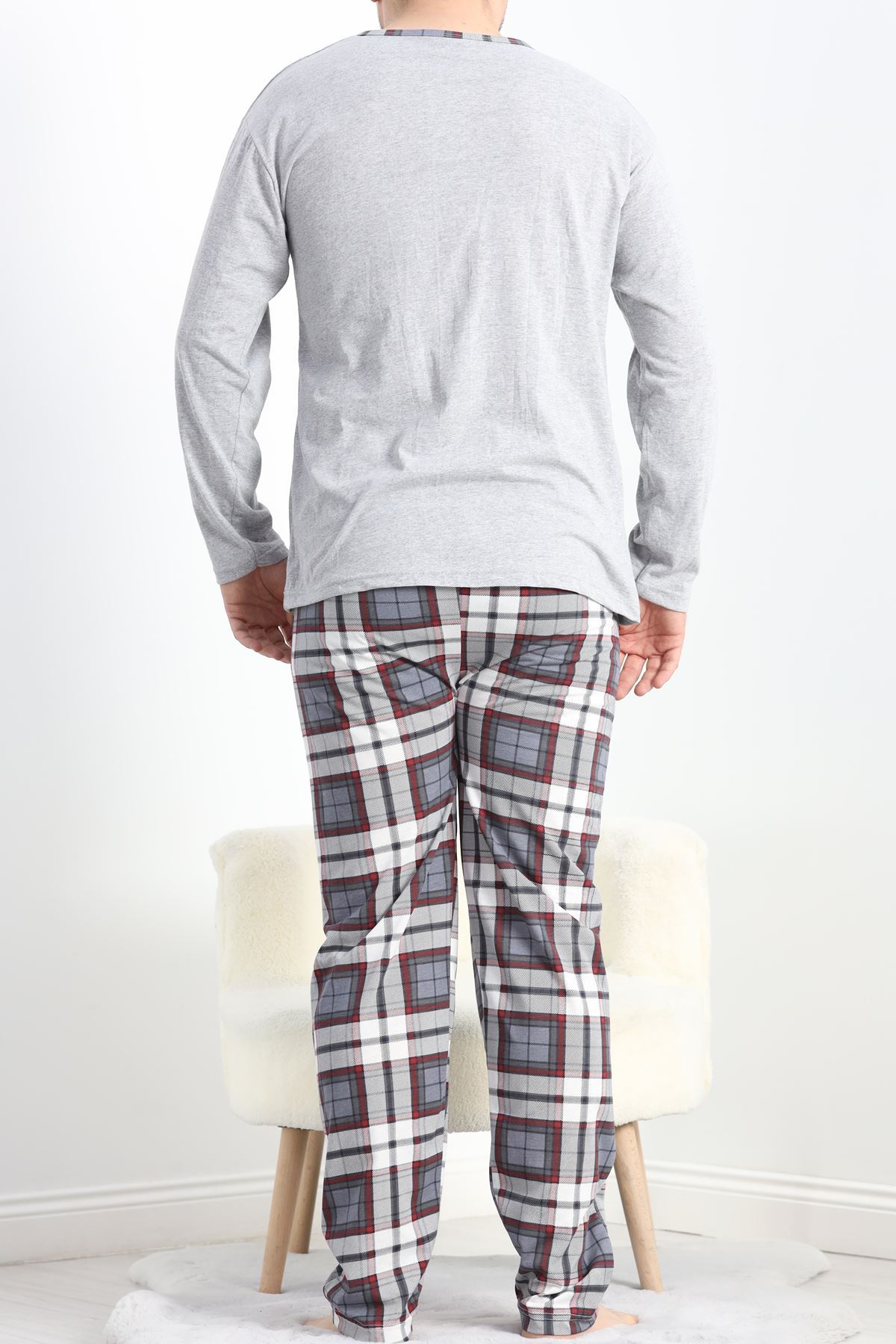 Sportif Erkek Pijama Takımı Gri - 40067.1838.