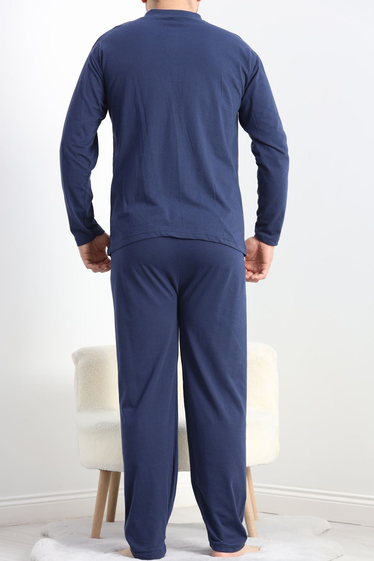 Jakarlı Erkek Pijama Takımı Bordo2 - 40064.1838.