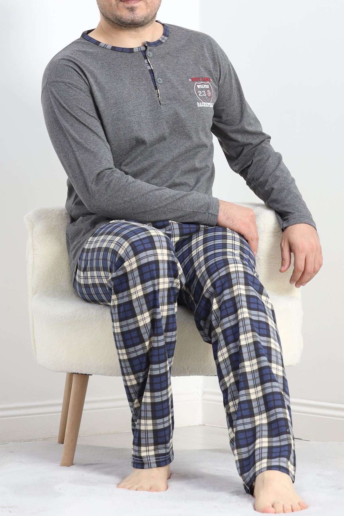 Sportif Erkek Pijama Takımı Antrasit - 40067.1838.