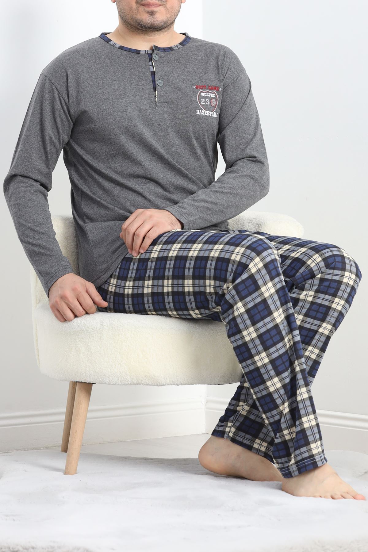 Sportif Erkek Pijama Takımı Antrasit - 40067.1838.