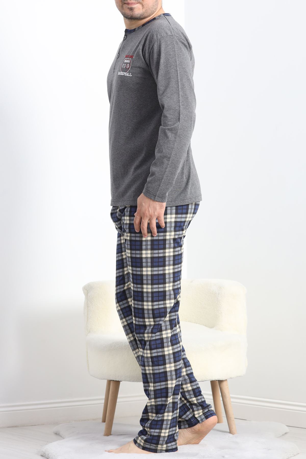Sportif Erkek Pijama Takımı Antrasit - 40067.1838.