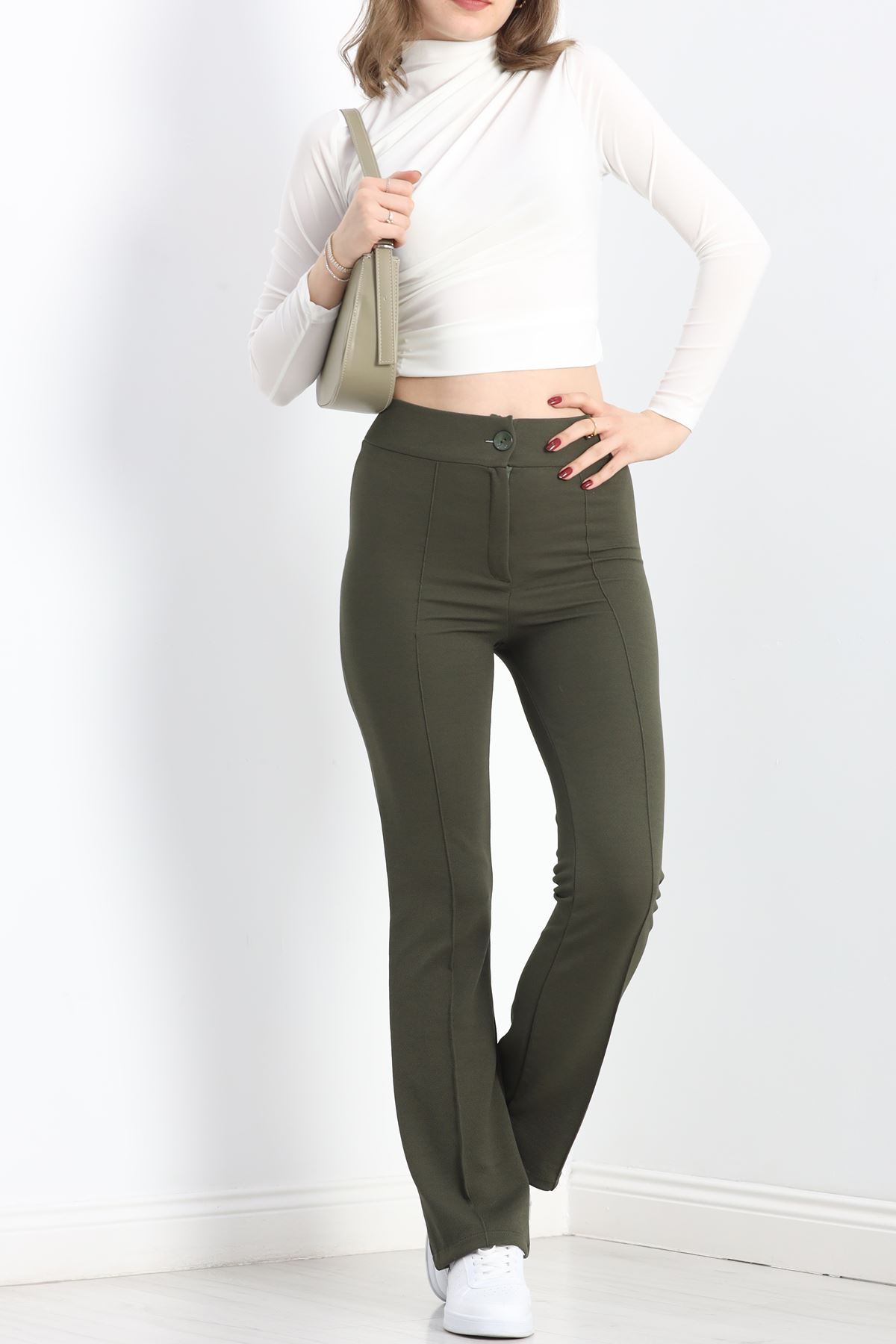 Çımalı Zra Krep Pantolon Haki - 30068.1884.