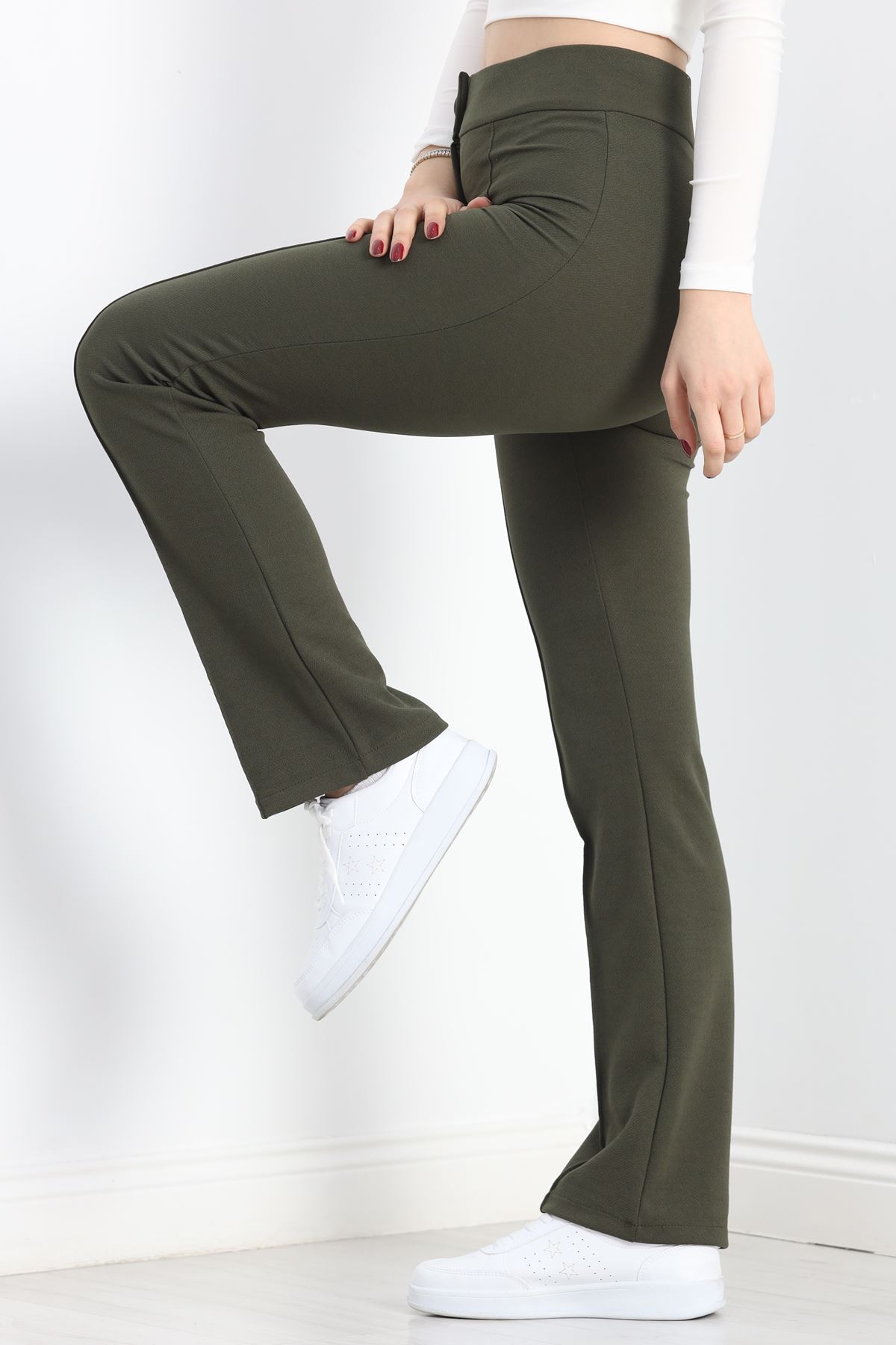Çımalı Zra Krep Pantolon Haki - 30068.1884.