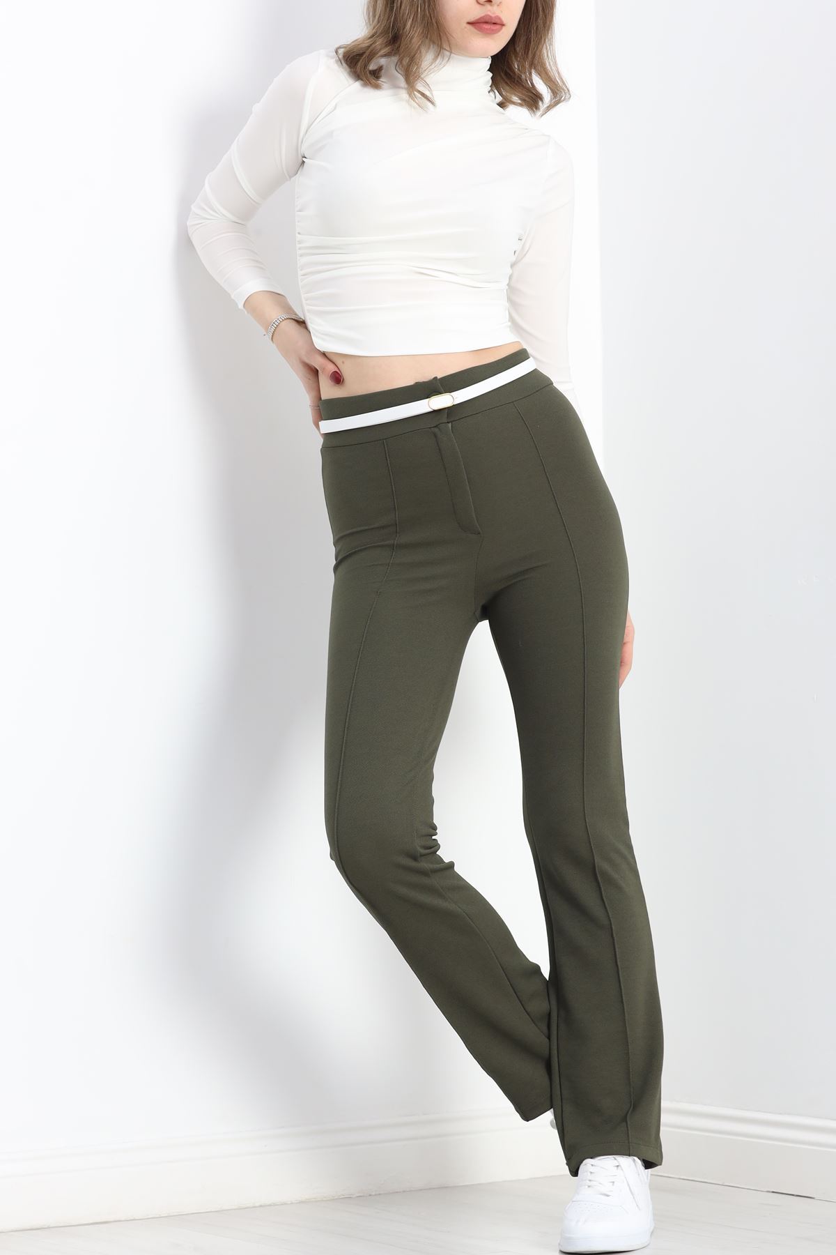 Çımalı Zra Krep Pantolon Haki - 30068.1884.