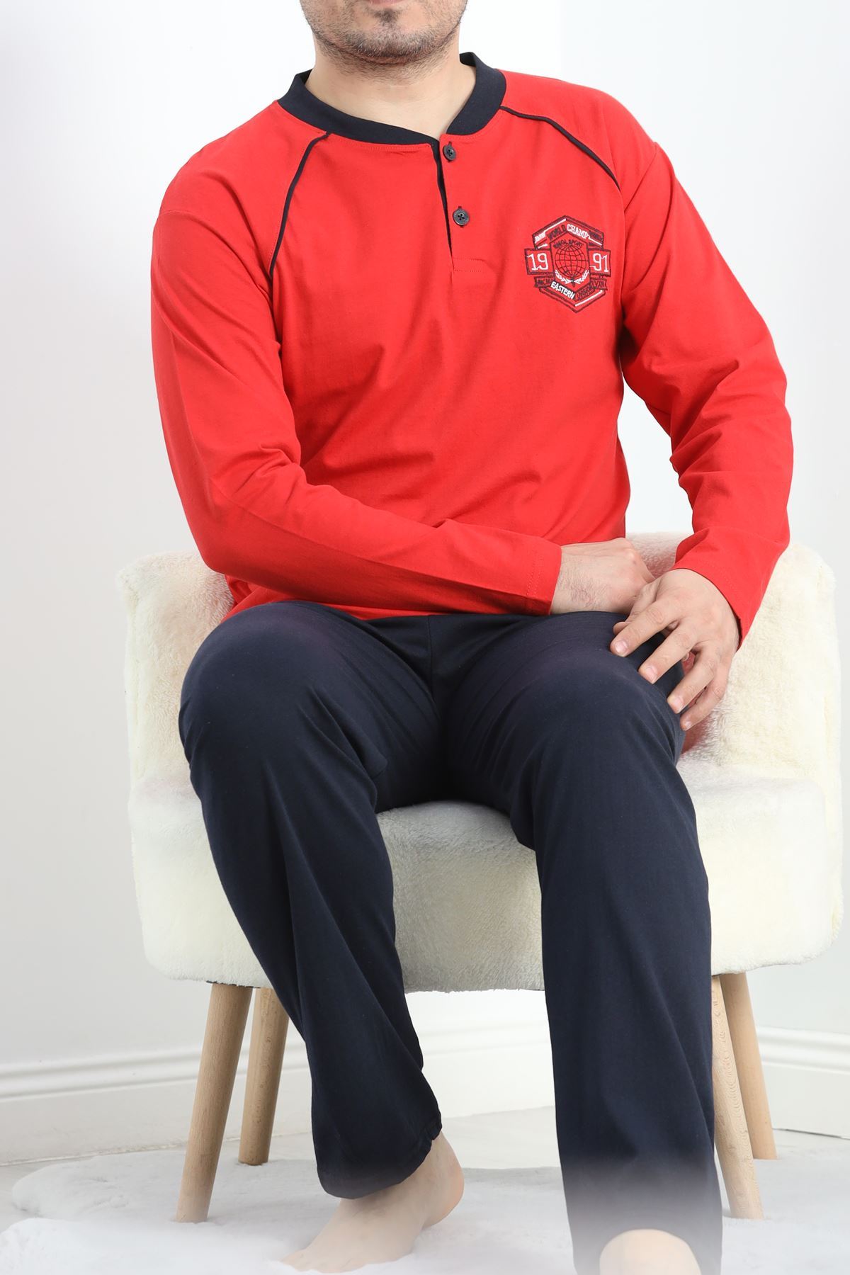 Erkek Pijama Takımı Kırmızı - 20220.1838.