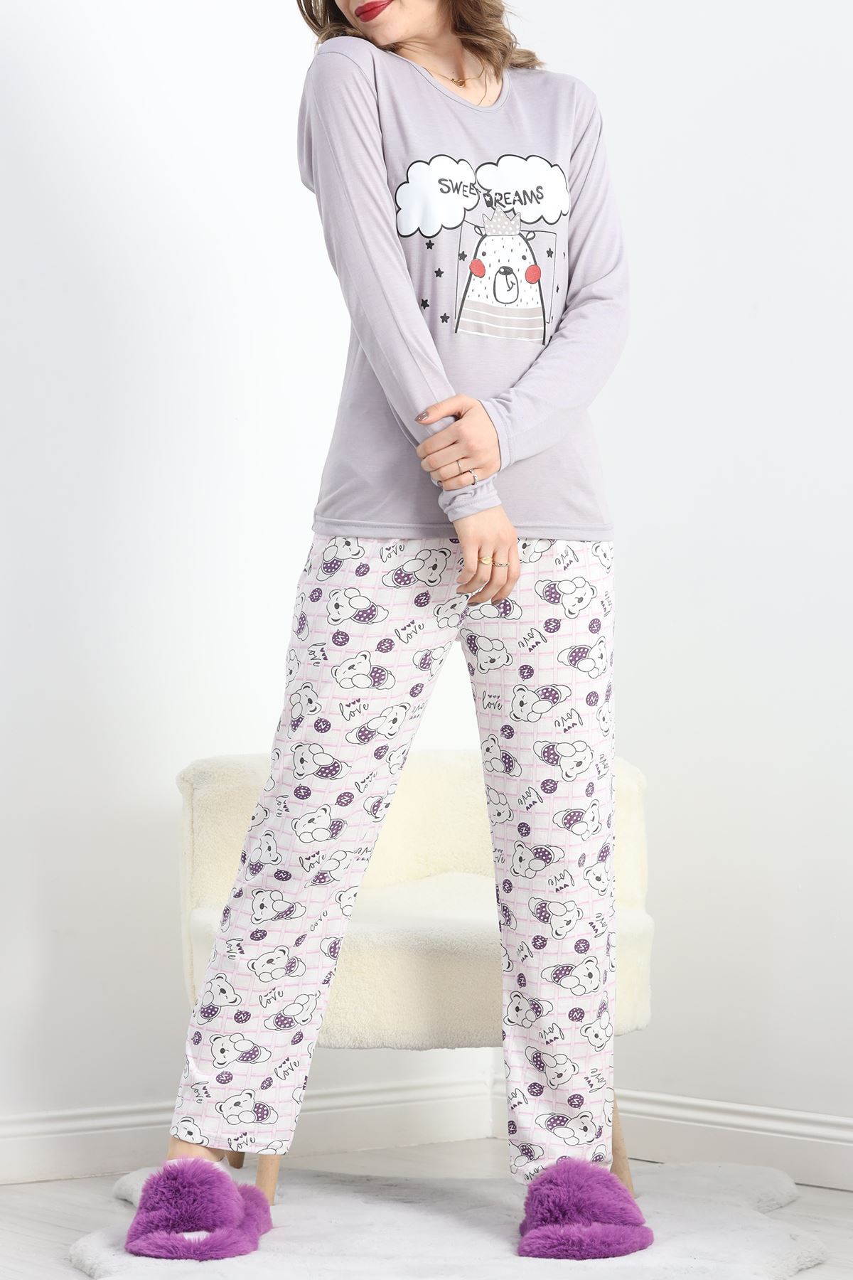 Baskılı Polivskon Pijama Takımı Açıkvizon - 40091.1287.