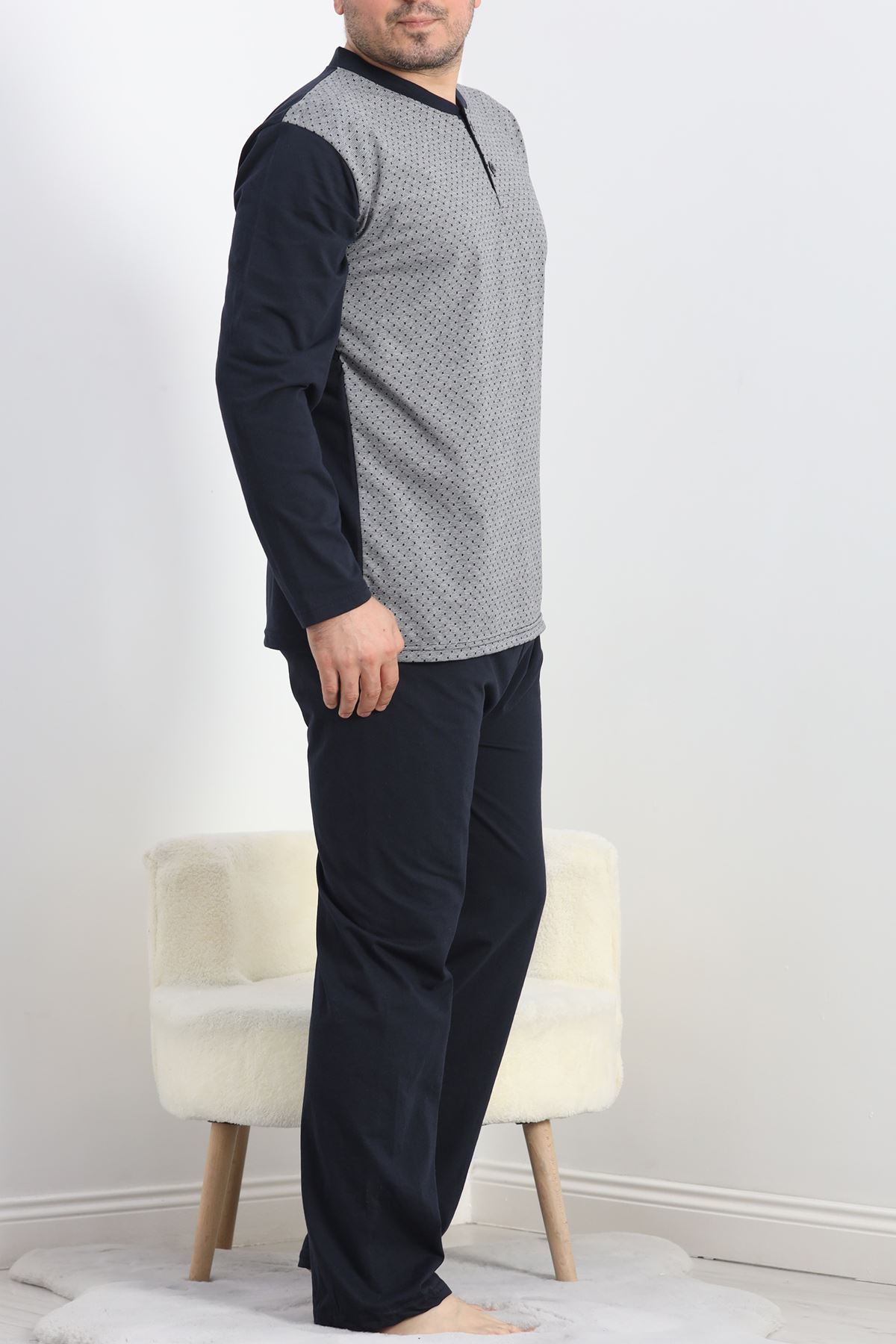 Jakarlı Erkek Pijama Takımı Gridesenli - 40063.1838.