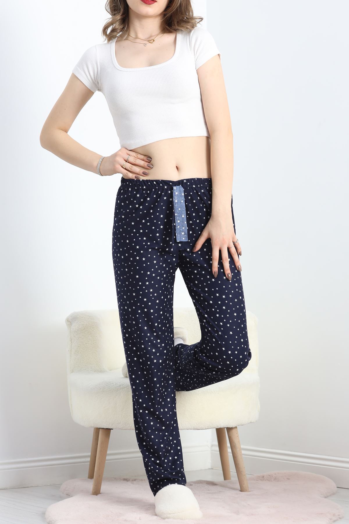Desenli Süet Pijama Altı Laciyıldız - 103.1287.
