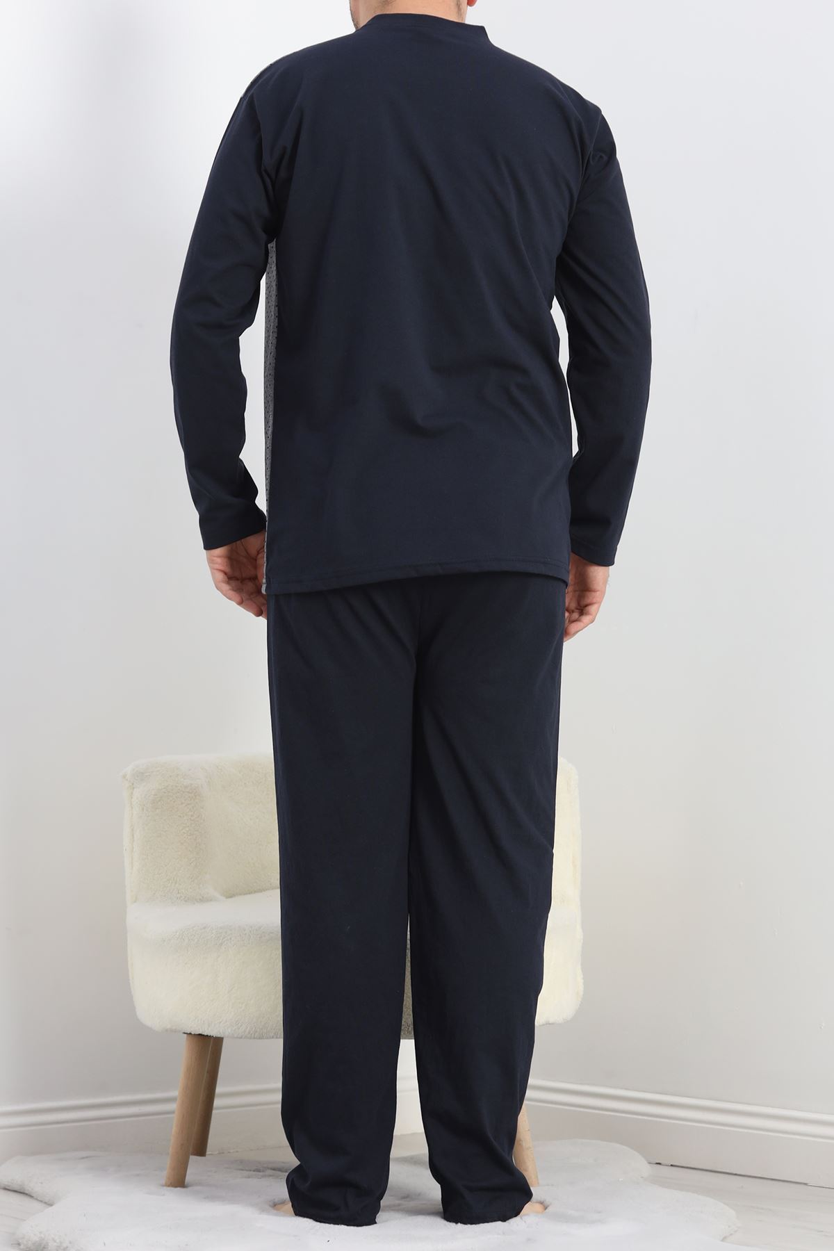 Jakarlı Erkek Pijama Takımı Gridesenli - 40063.1838.