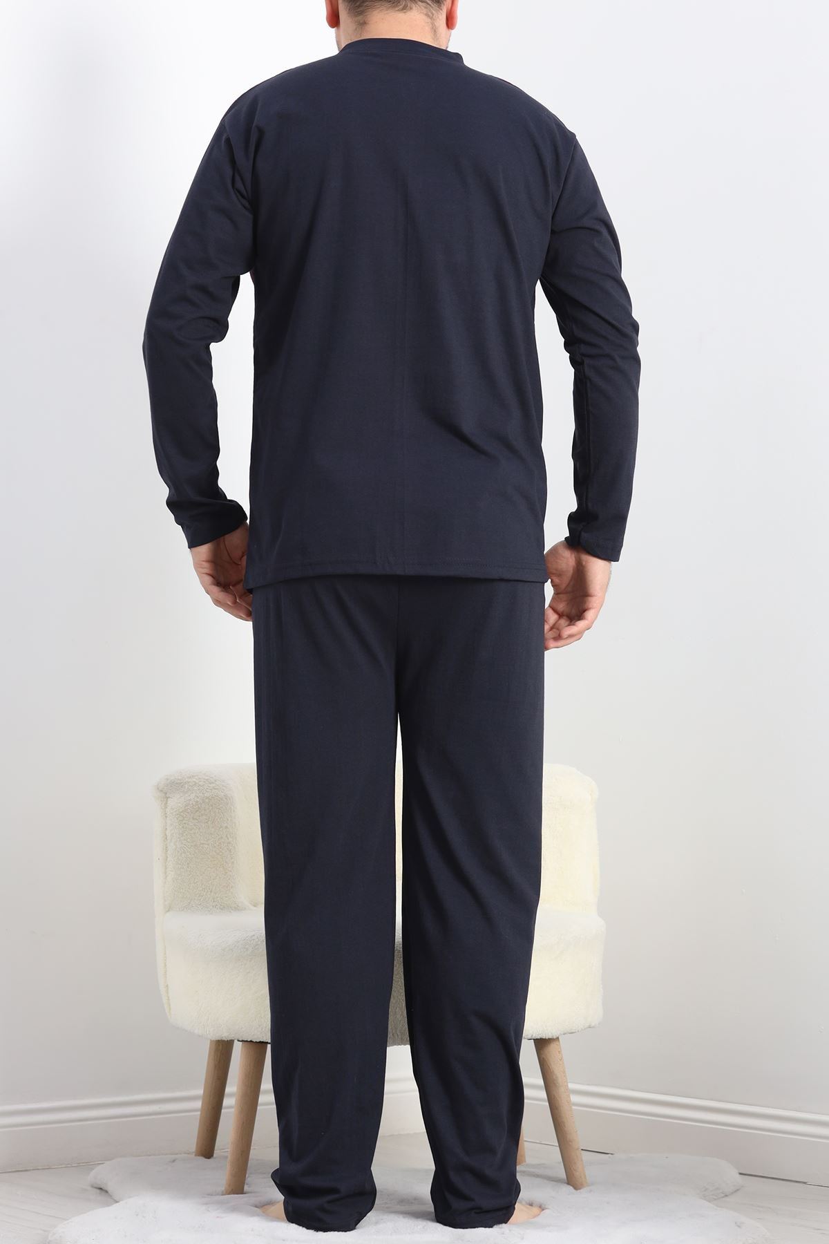 Jakarlı Erkek Pijama Takımı Bordo - 40063.1838.