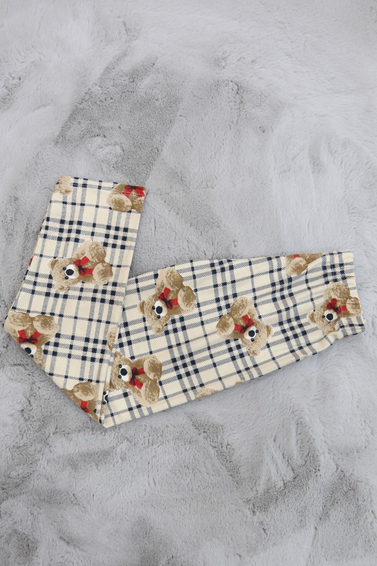 7-11 Yaş Düğmeli Çocuk Pijama Takımı Bej - 19583.1913.