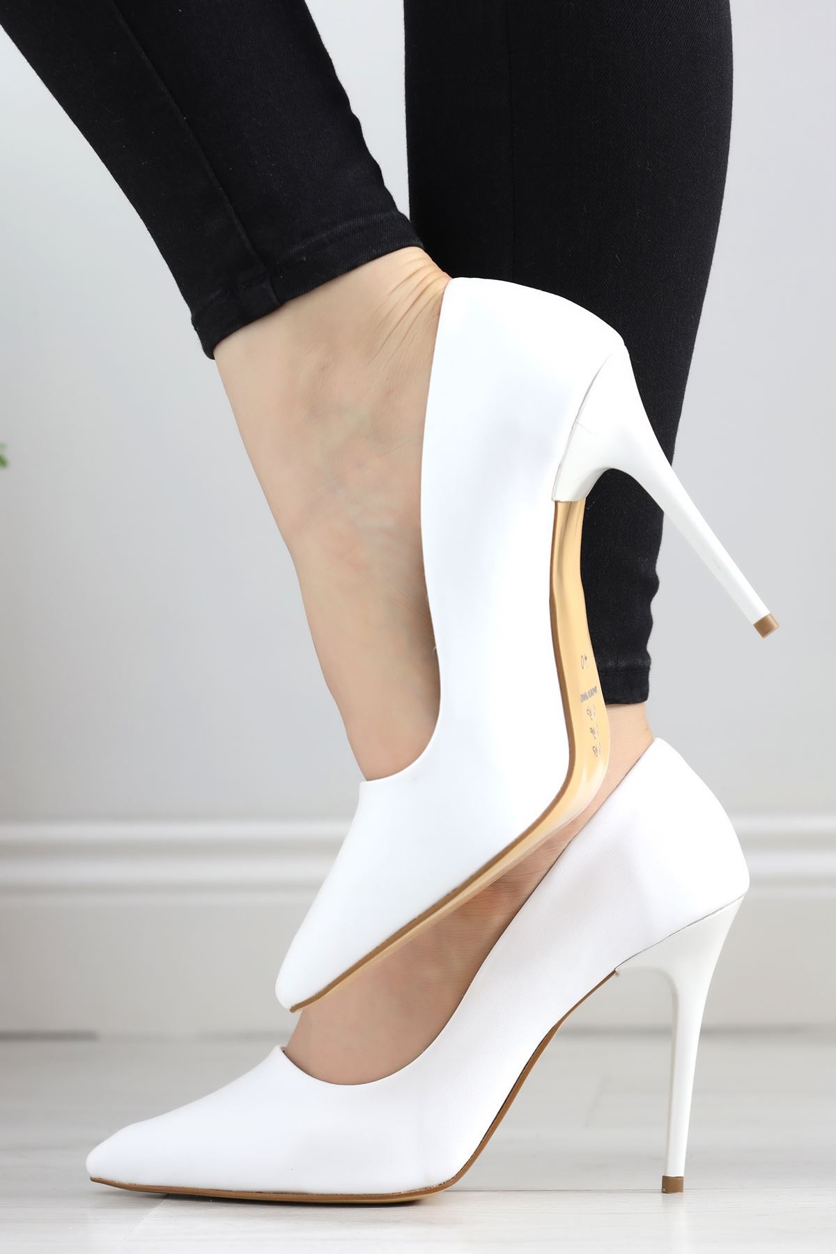 10 Cm Topuklu Stiletto Beyaz - 19581.264.