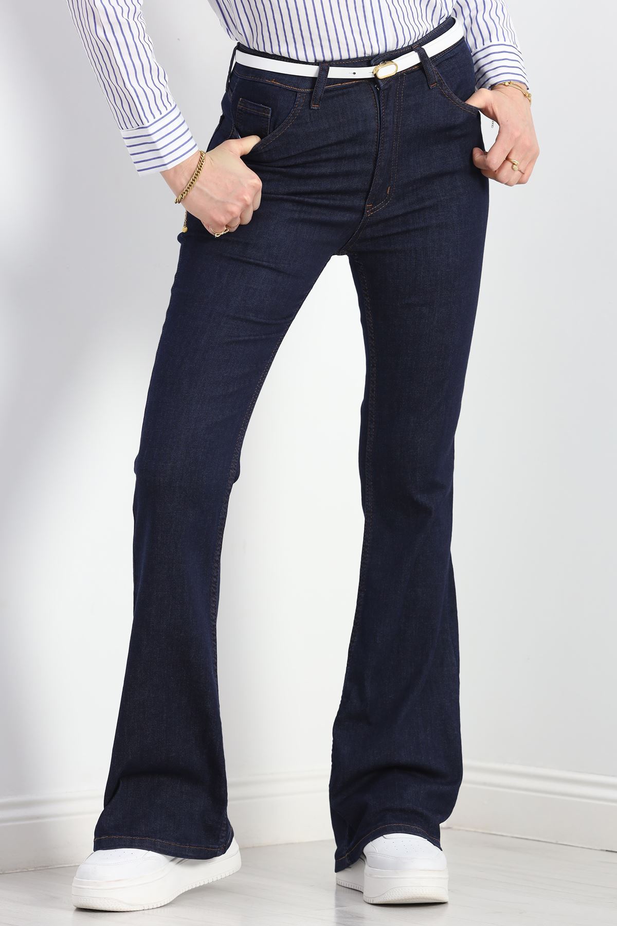 İspanyol Paça Kot Pantolon Koyumavi - 30069.1831.