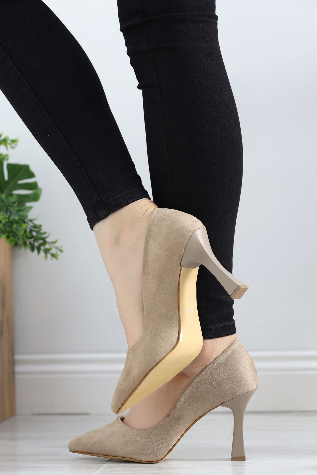 8 Cm Topuklu Stiletto Süetvizon - 19716.264.