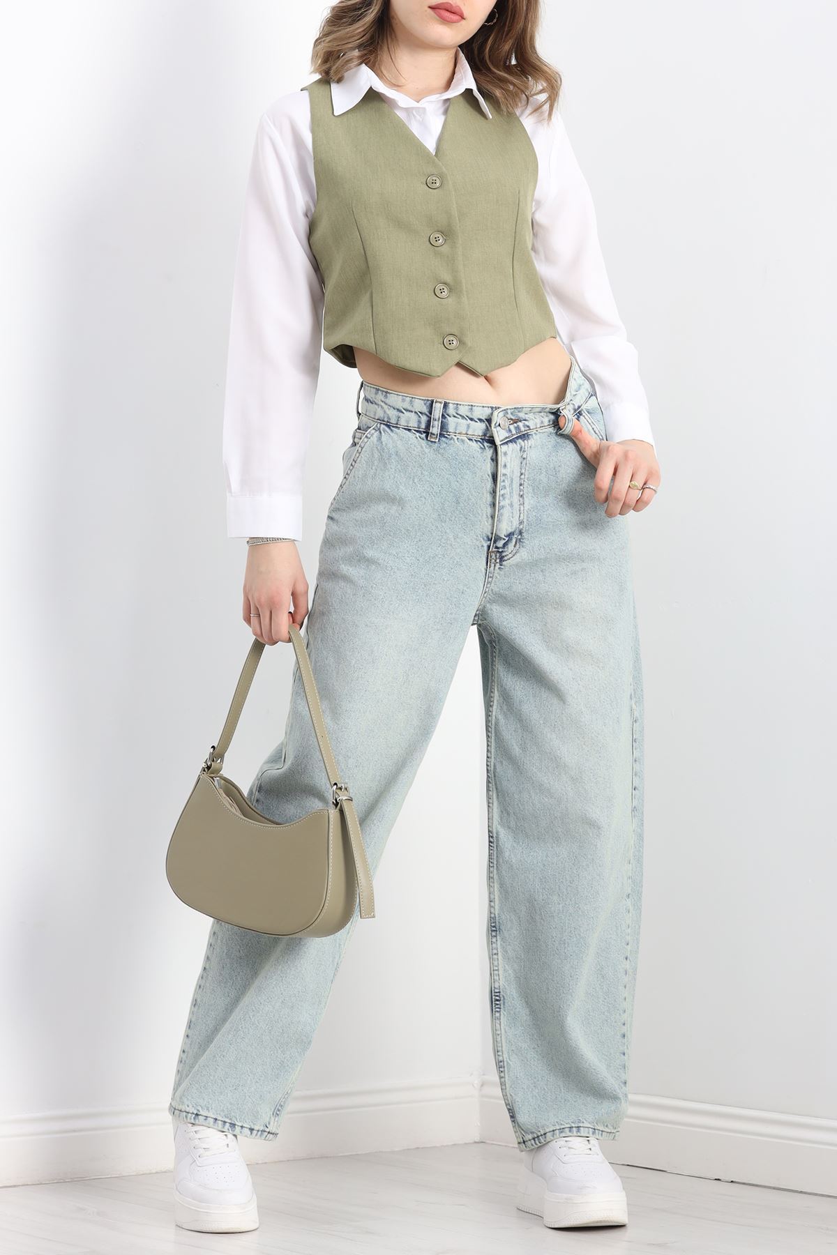 Baggy Kot Pantolon Yeşiltint - 40087.1184.