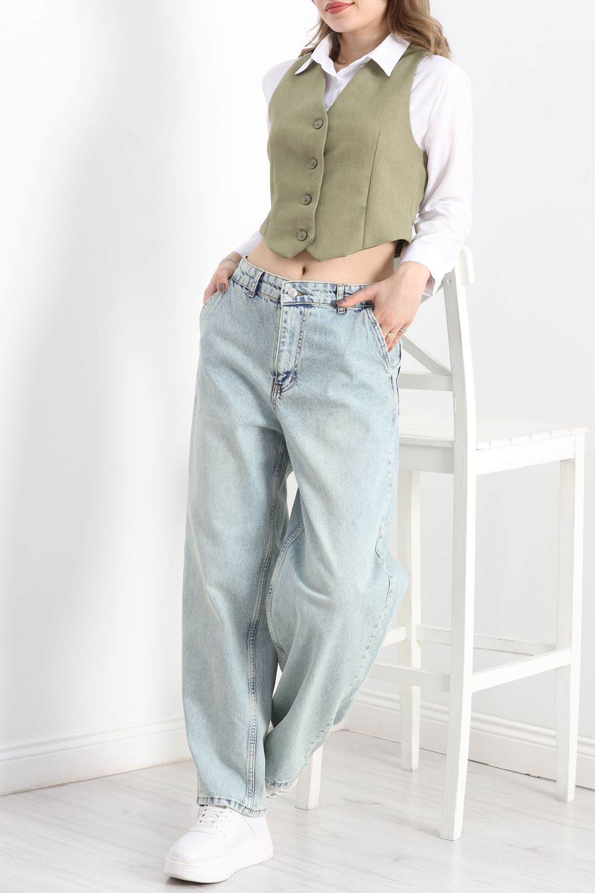 Baggy Kot Pantolon Yeşiltint - 40087.1184.