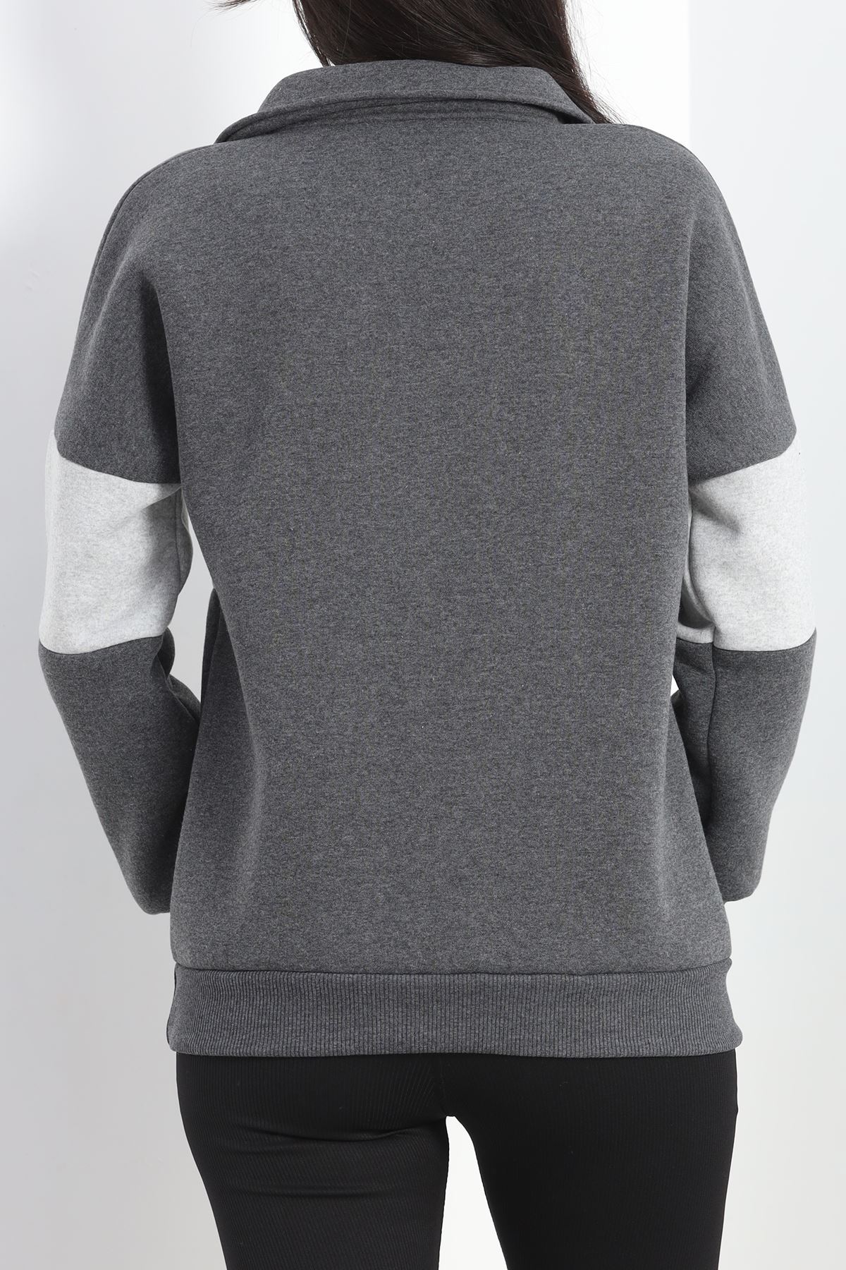 Fermuarlı 3 İplik Sweat Fümegri - 40028.1857.