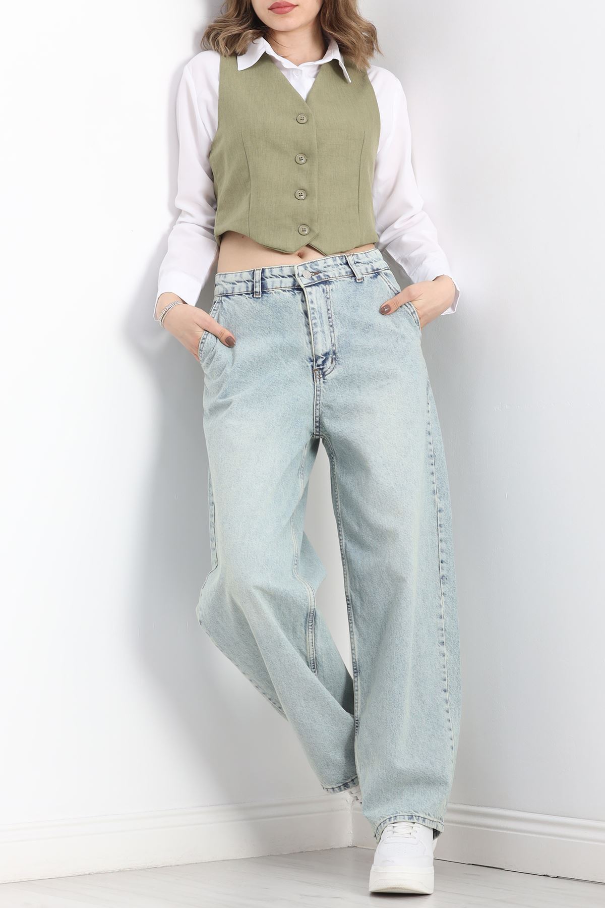 Baggy Kot Pantolon Yeşiltint - 40087.1184.