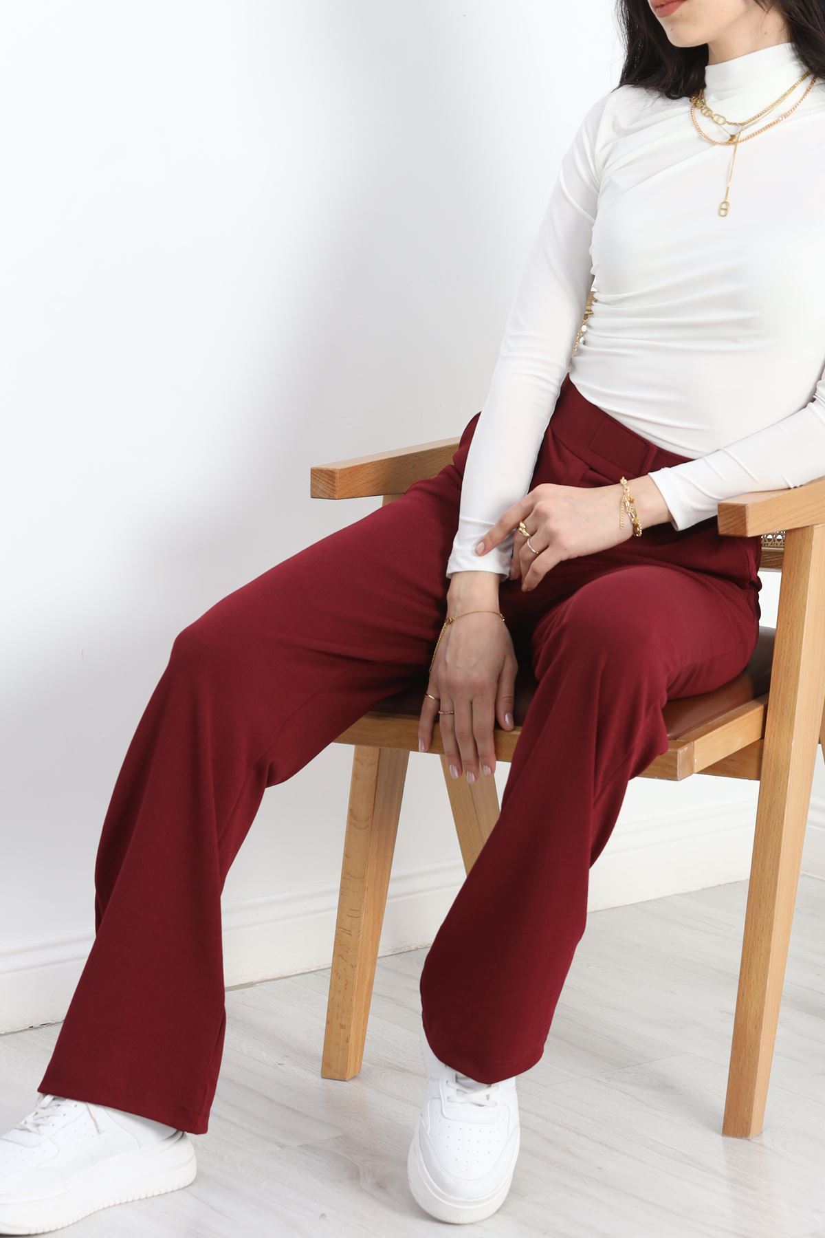 Cırtlı Pantolon Bordo - 2121.1254.