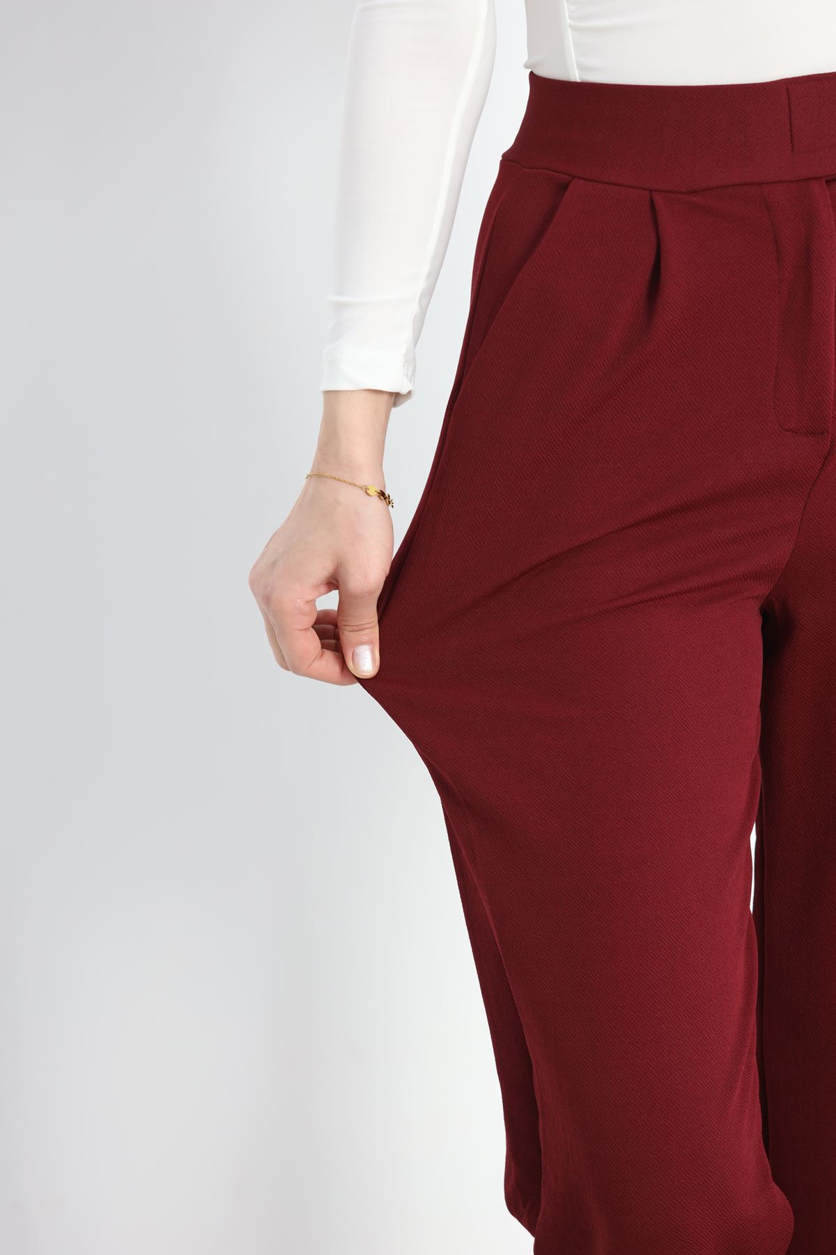 Cırtlı Pantolon Bordo - 2121.1254.