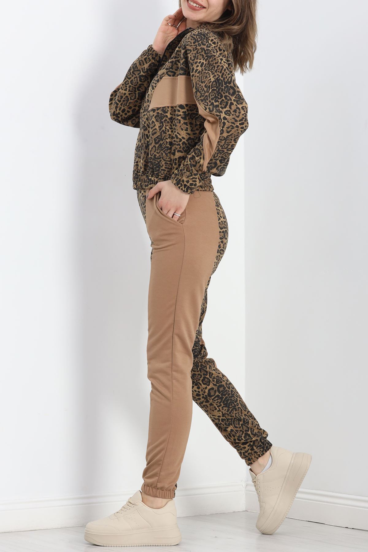 Fermuarlı Eşofman Takımı Leopar - 20114.1005.