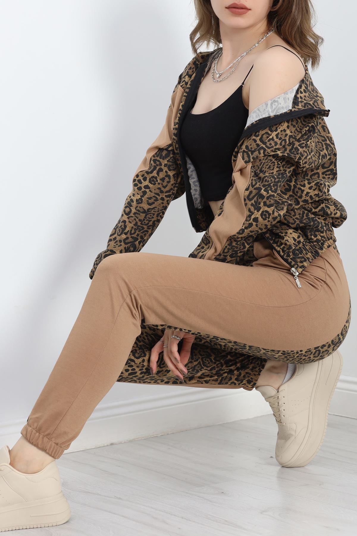 Fermuarlı Eşofman Takımı Leopar - 20114.1005.