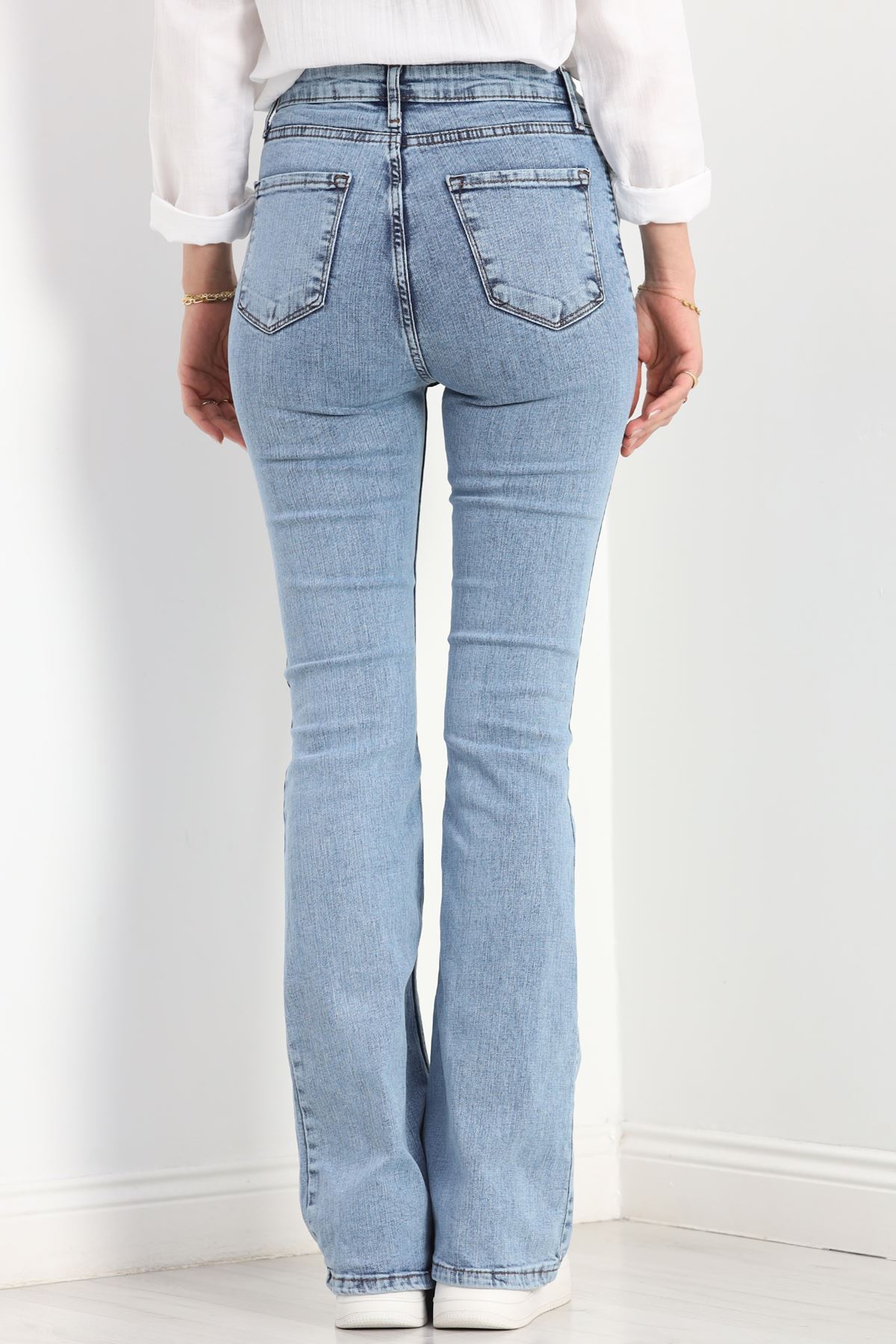 İspanyol Paça Kot Pantolon Buzmavi - 30069.1831.
