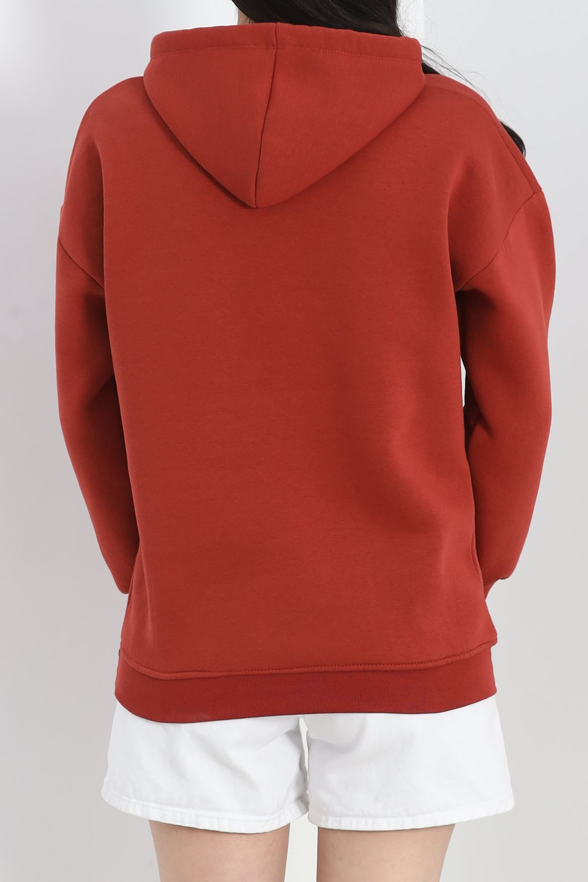Kapşonlu Basic Sweat Kiremit - 20074.1878.