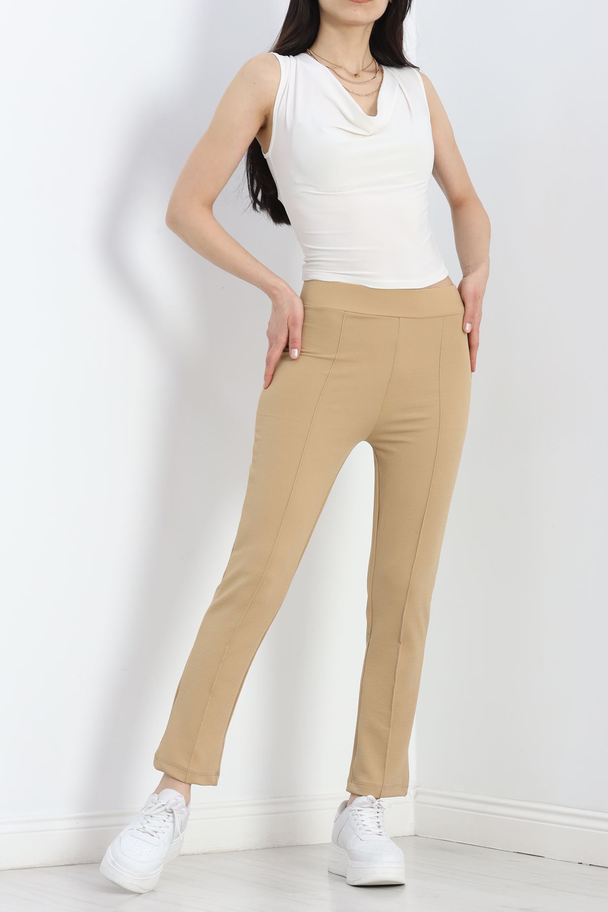 Zra Crep Çımalı Pantolon Camel - 19607.308.