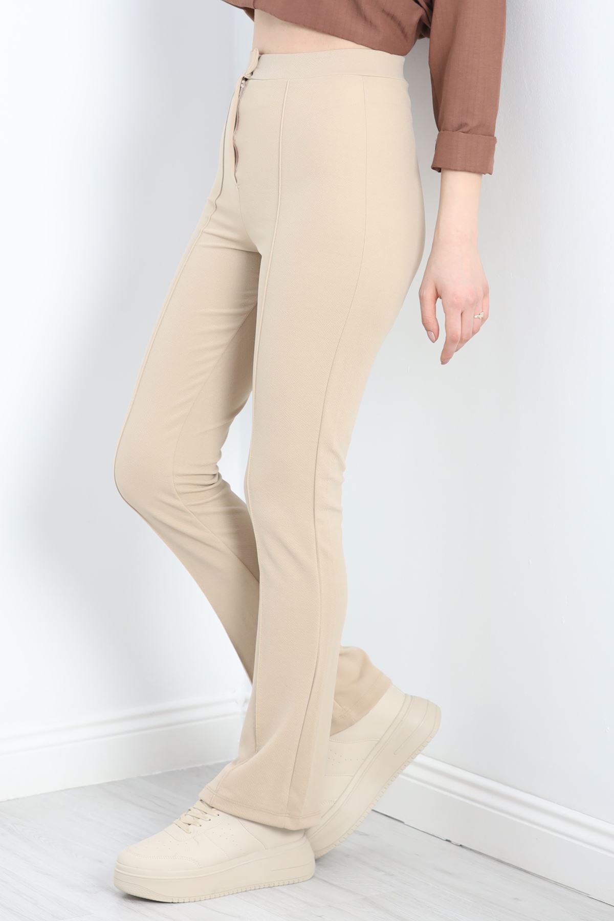 Zra Crep Çımalı Pantolon Vizon - 19607.308.